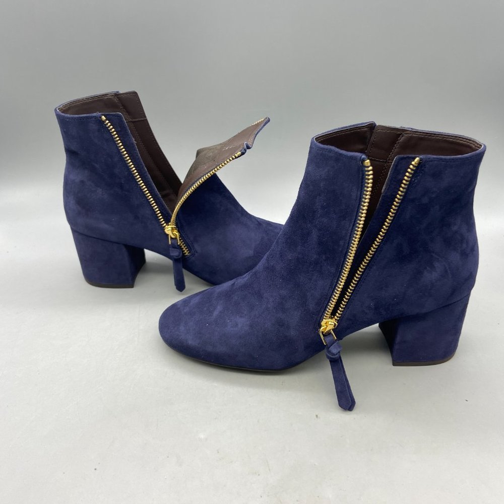 Cole Haan Saylor Grand Bootie II Women’s 6.5 M Blue Suede Ankle Boots Zipper NEW - Picture 12 of 13